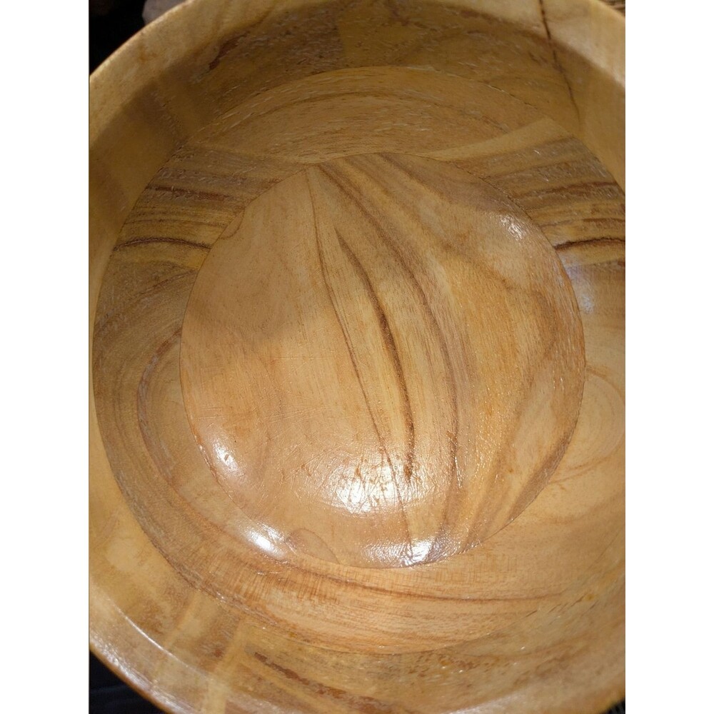 Tuttocasa Colorful Hand-Painted Wooden Vintage Salad Bowls Set Made In Taiwan - Picture 7 of 9